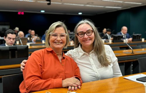Deputada Ana Paula, relatora do projeto, e deputada Daniela Reinehr, autora